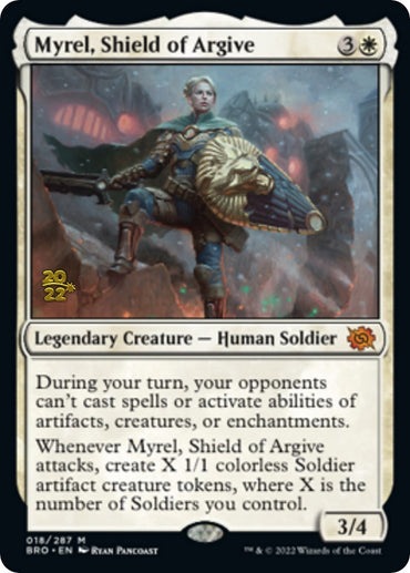 Myrel, Shield of Argive [The Brothers' War Prerelease Promos] 