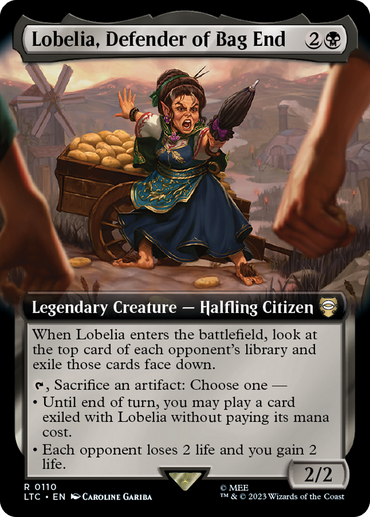 Lobelia, Defender of Bag End (Extended Art) [The Lord of the Rings: Tales of Middle-Earth Commander] 