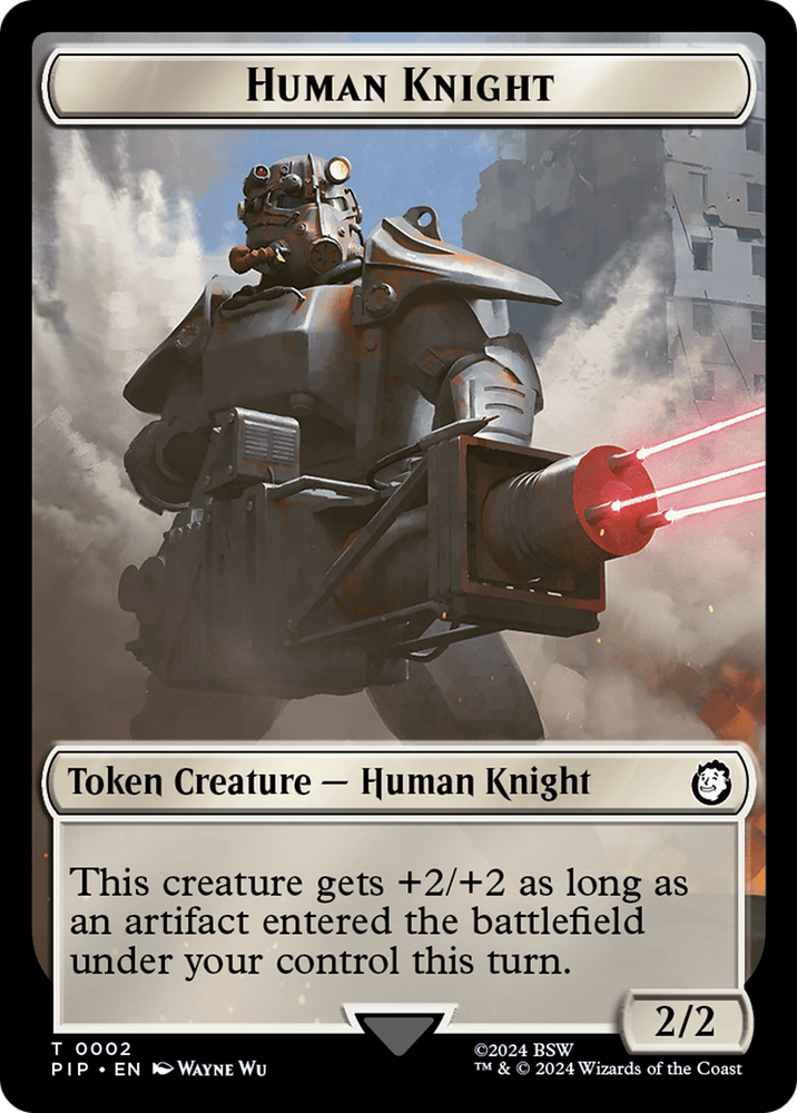 Junk // Human Knight Double-Sided Token [Fallout Tokens] 