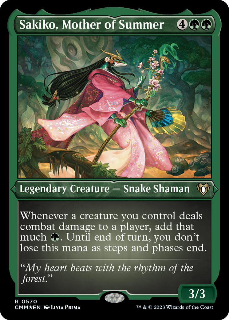 Sakiko, Mother of Summer (Foil Etched) [Commander Masters] 