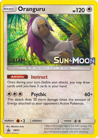 Oranguru (SM13) (Staff Prerelease Promo) [Sun &amp; Moon: Black Star Promos] 