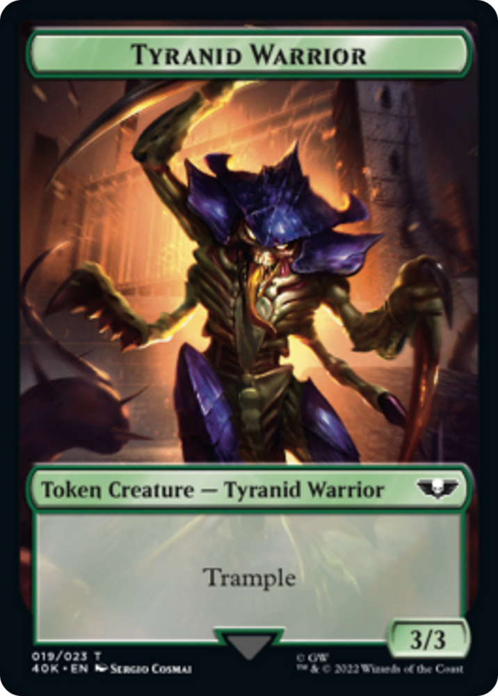 Tyranid (17) // Tyranid Warrior Double-Sided Token [Warhammer 40,000 Tokens] 