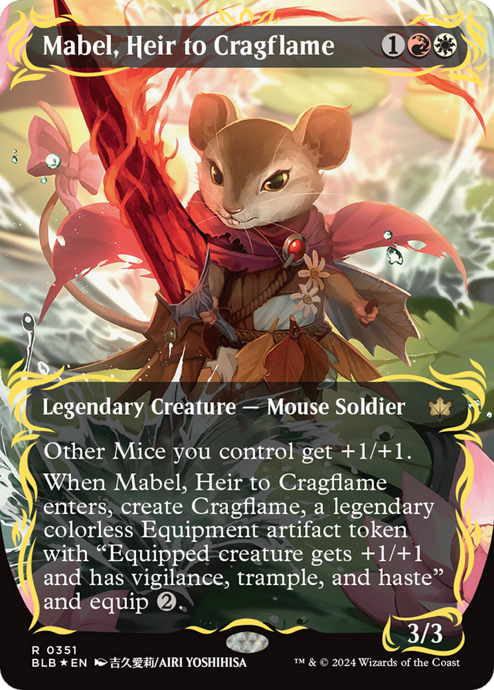 Mabel, Heir to Cragflame (Borderless) (Raised Foil) [Bloomburrow] 