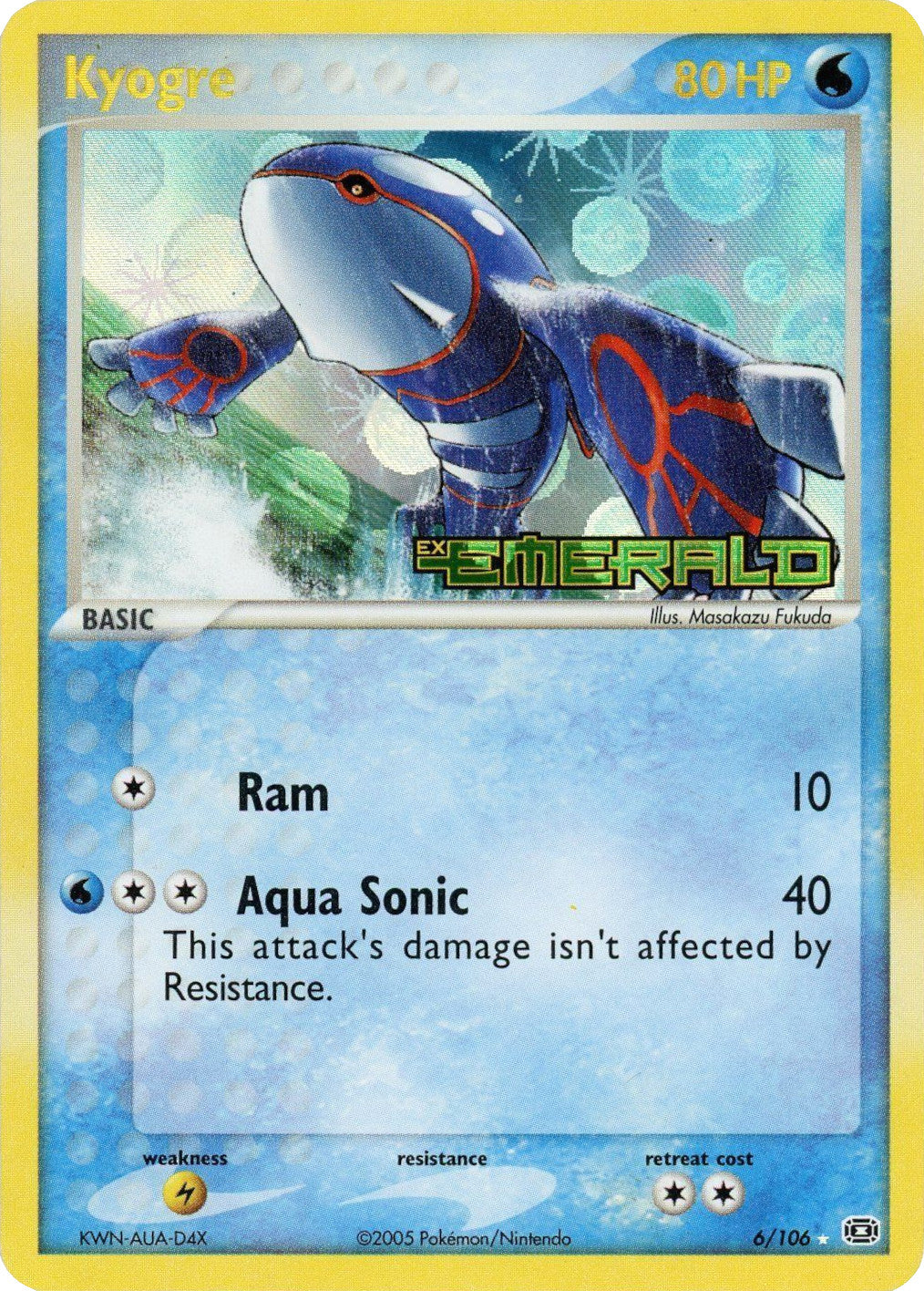 Kyogre (6/106) (Stamped) [EX: Emerald] 