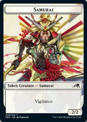 Samurai // Tezzeret, Betrayer of Flesh Emblem Double-Sided Token [Kamigawa: Neon Dynasty Tokens] 