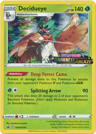 Decidueye (SWSH035) (Staff Prerelease Promo) [Sword &amp; Shield: Black Star Promos] 