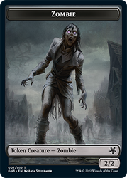 Zombie // Treasure Double-Sided Token [Game Night: Free-for-All Tokens] 