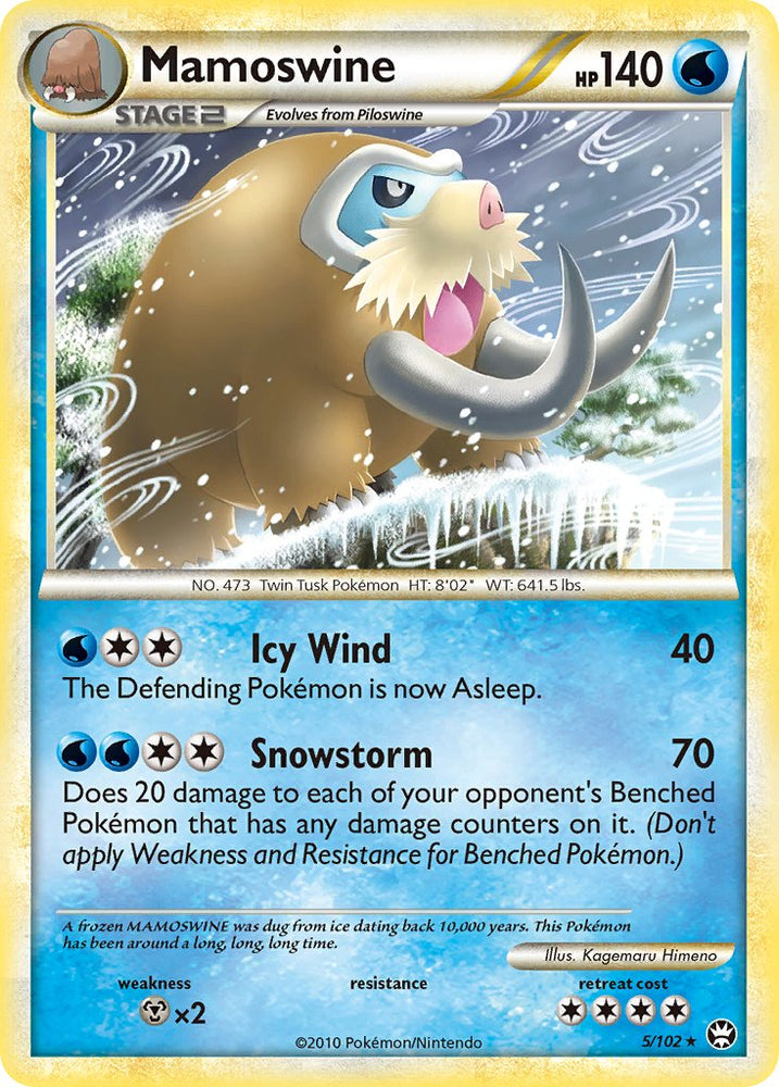 Mamoswine (5/102) (Cracked Ice Holo) (Theme Deck Exclusive) [HeartGold &amp; SoulSilver: Triumphant] 