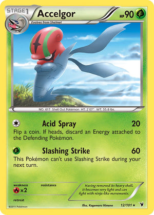 Accelgor (12/101) (Cracked Ice Holo) (Theme Deck Exclusive) [Black &amp; White: Noble Victories] 