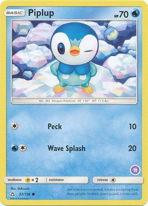 Piplup (32/156) (Exclusive Deck #11) [Sun &amp; Moon: Trainer Kit - Alolan Sandslash] 