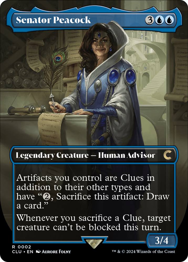 Senator Peacock (Borderless) [Ravnica: Clue Edition] 