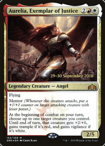 Aurelia, Exemplar of Justice [Guilds of Ravnica Prerelease Promos] 