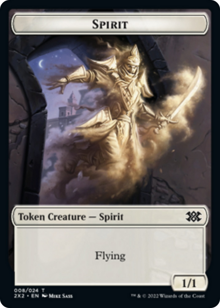 Wrenn and Six Emblem // Spirit (008) Double-Sided Token [Double Masters 2022 Tokens] 