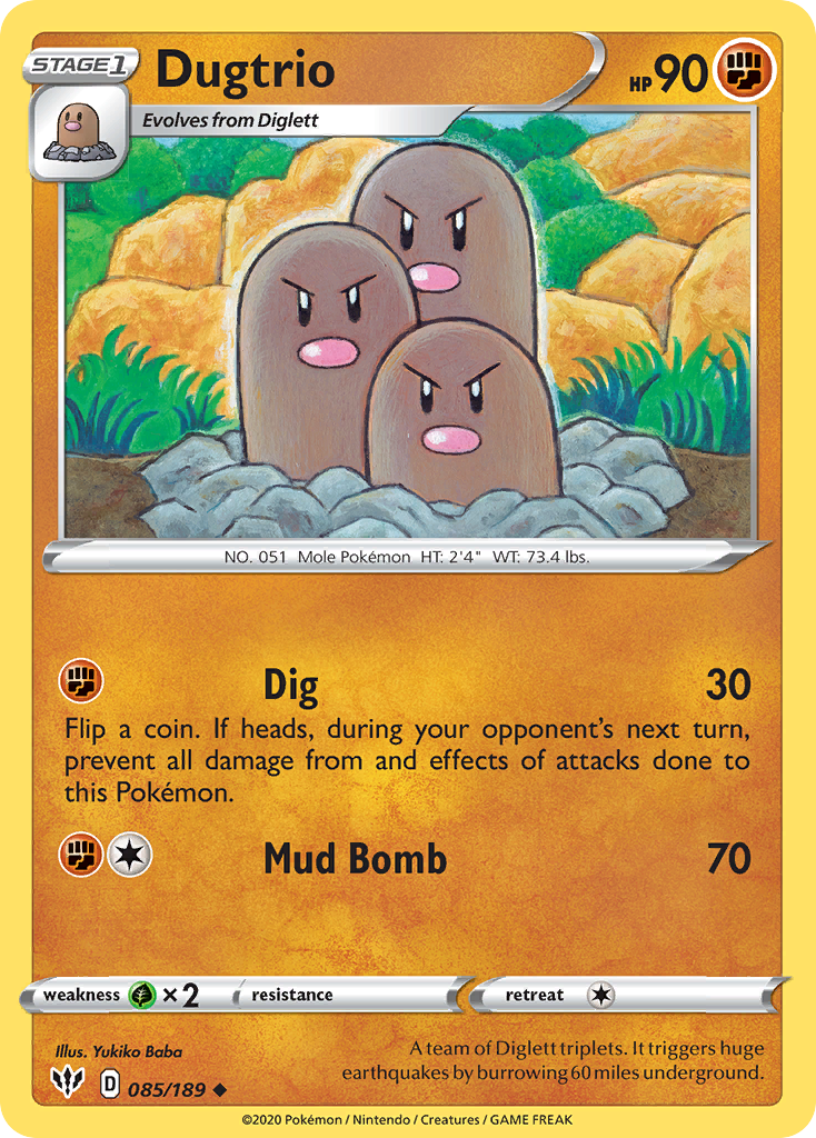 Dugtrio (085/189) [Sword & Shield: Darkness Ablaze]