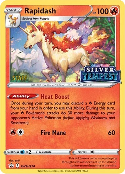 Rapidash (SWSH270) (Prerelease) (Staff) [Sword & Shield: Black Star Promos] 