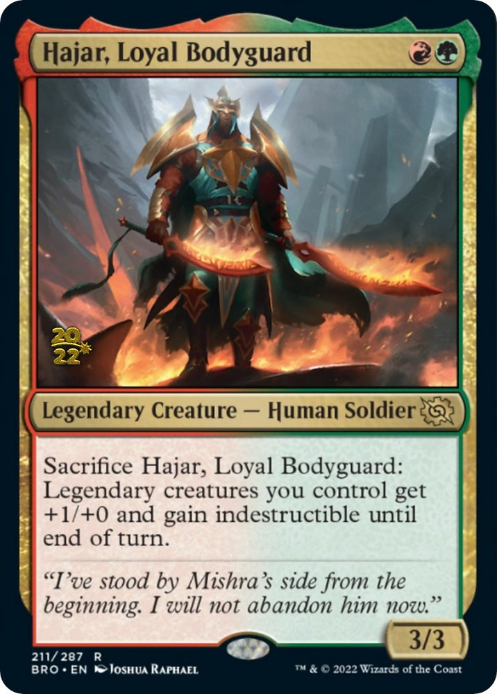 Hajar, Loyal Bodyguard [The Brothers' War Prerelease Promos] 