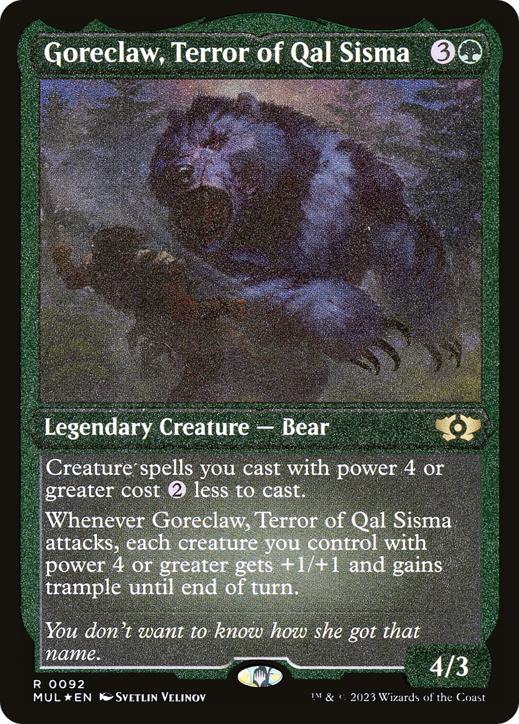 Goreclaw, Terror of Qal Sisma (Foil Etched) [Multiverse Legends] 