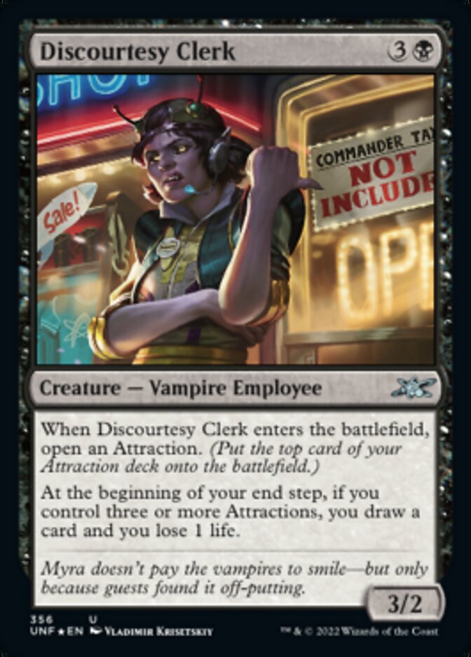 Discourtesy Clerk (Galaxy Foil) [Unfinity] 