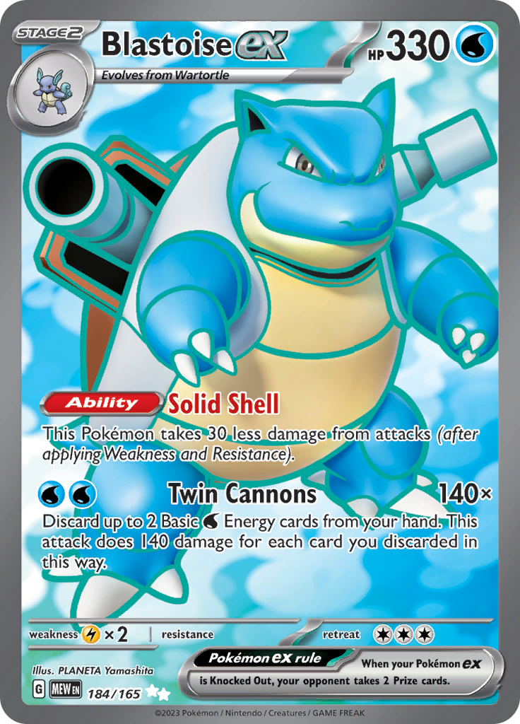 Blastoise ex (184/165) [Scarlet & Violet: 151] 