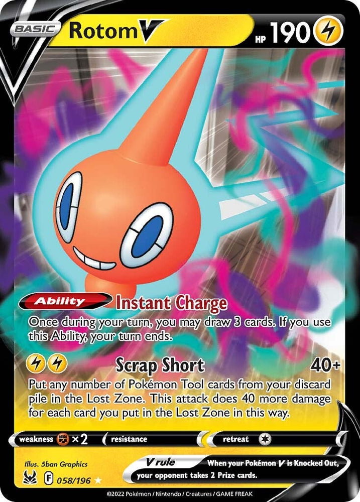 Rotom V (058/196) [Sword &amp; Shield: Lost Origin] 