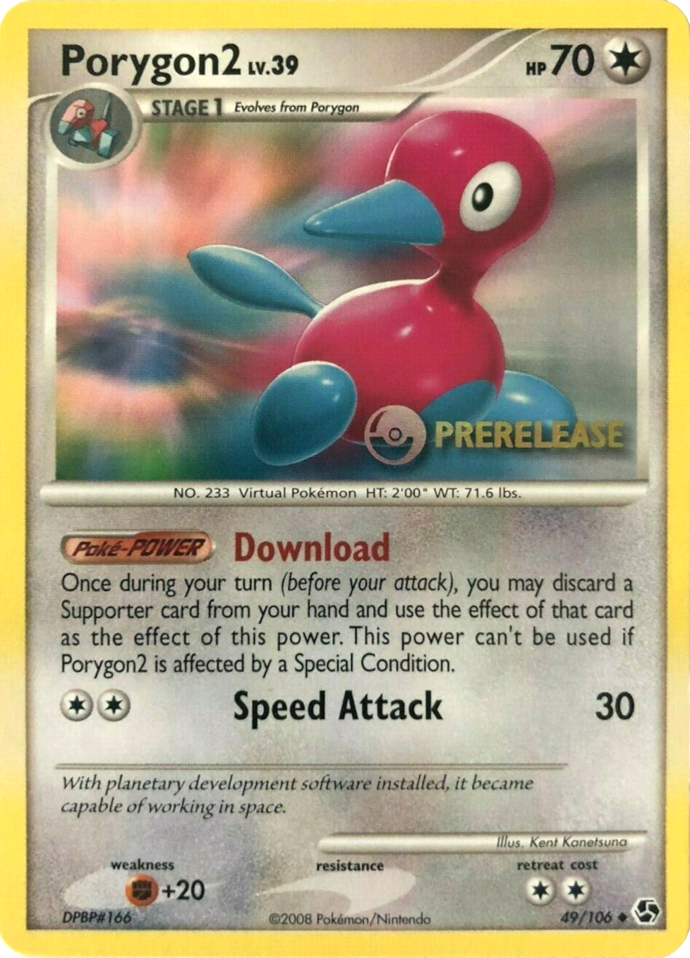 Porygon2 (49/106) (Prerelease Promo) [Diamond & Pearl: Black Star Promos]