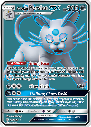 Alolan Persian GX (219/236) [Sun &amp; Moon: Cosmic Eclipse] 