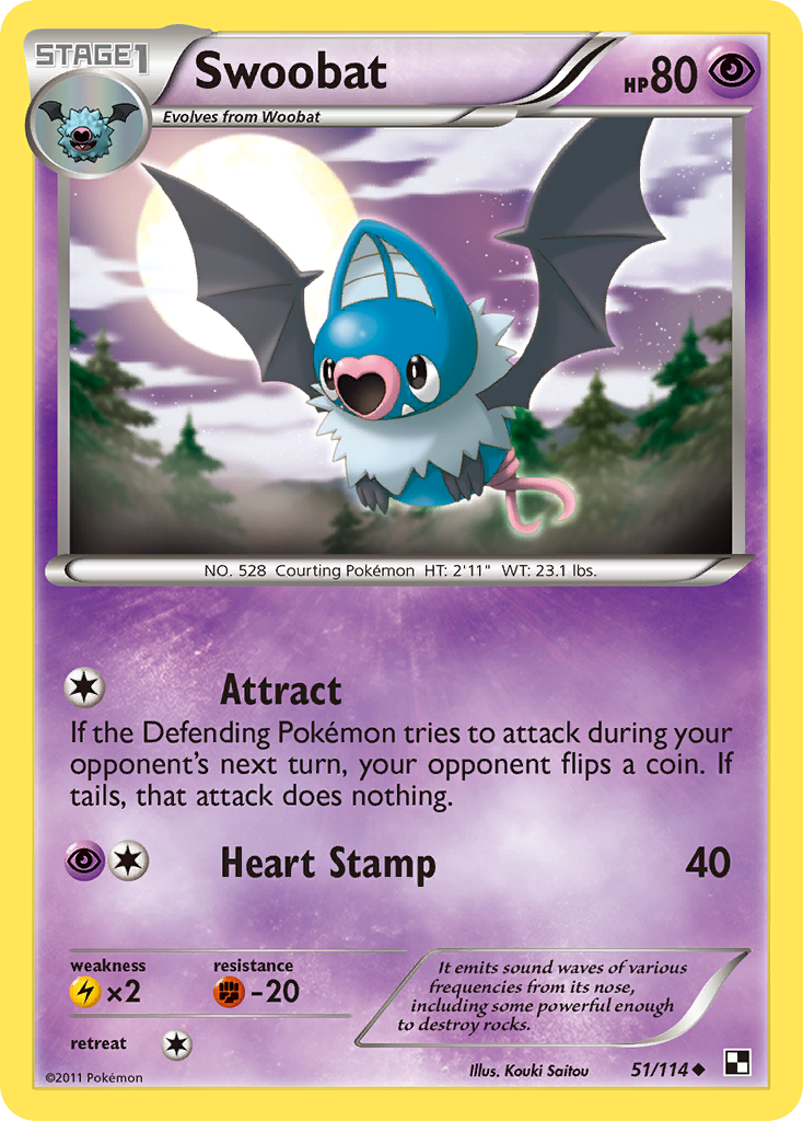 Swoobat (51/114) [Black & White: Base Set] 