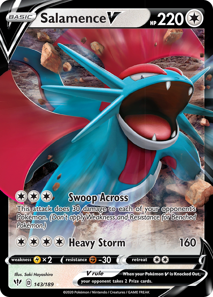 Salamence V (143/189) [Sword & Shield: Darkness Ablaze] 