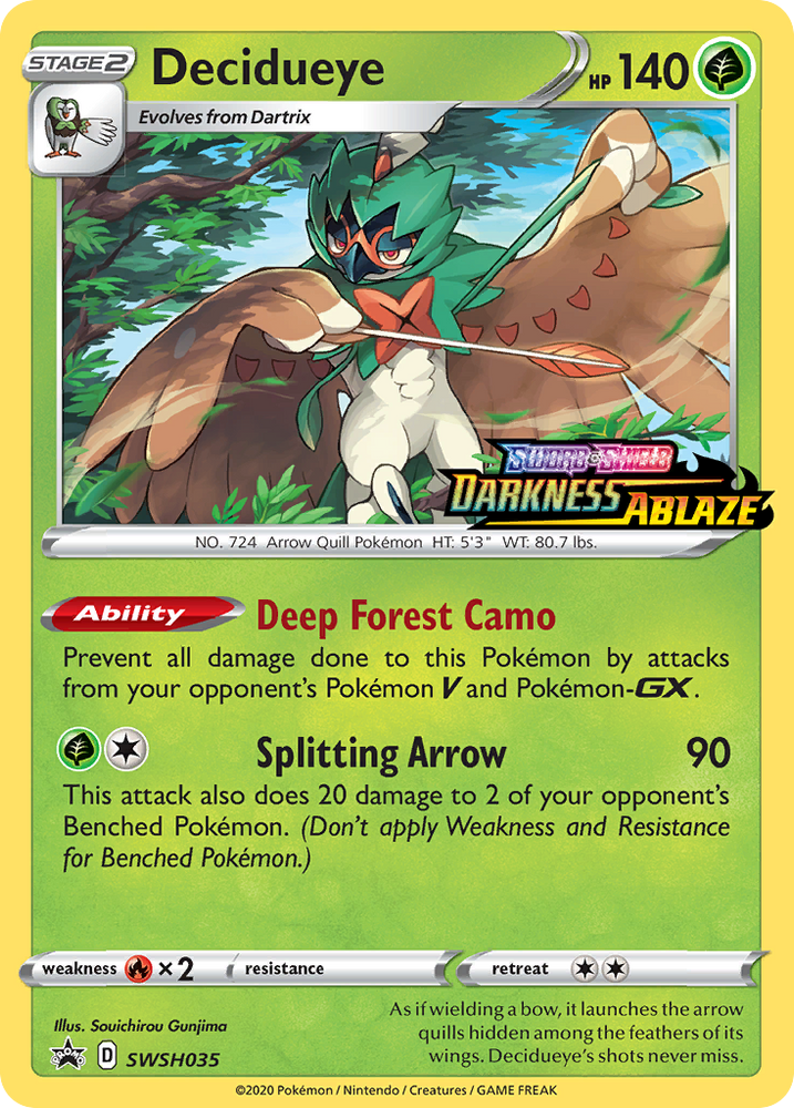 Decidueye (SWSH035) (Prerelease Promo) [Sword &amp; Shield: Black Star Promos] 