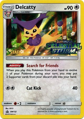 Delcatty (SM132) (Staff Prerelease Promo) [Sun & Moon: Black Star Promos] 