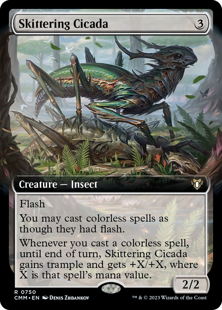 Skittering Cicada (Extended Art) [Commander Masters] 