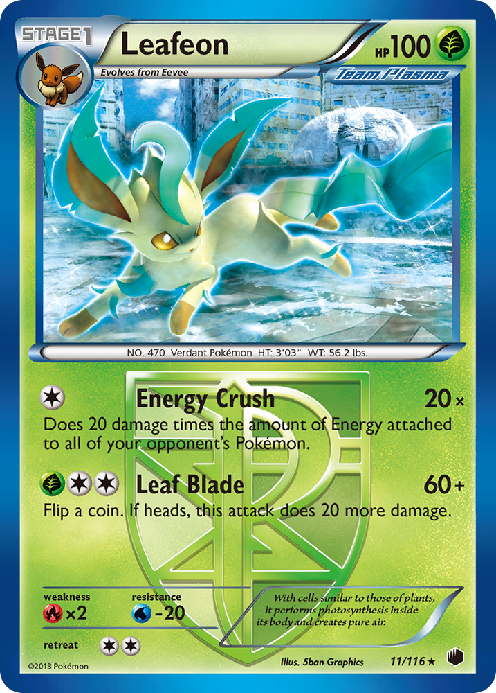 Leafeon (11/116) [Black &amp; White: Plasma Freeze] 