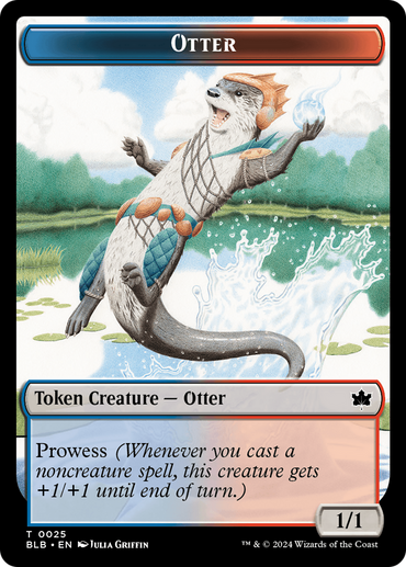 Otter // Thornplate Intimidator Double-Sided Token [Bloomburrow Tokens] 