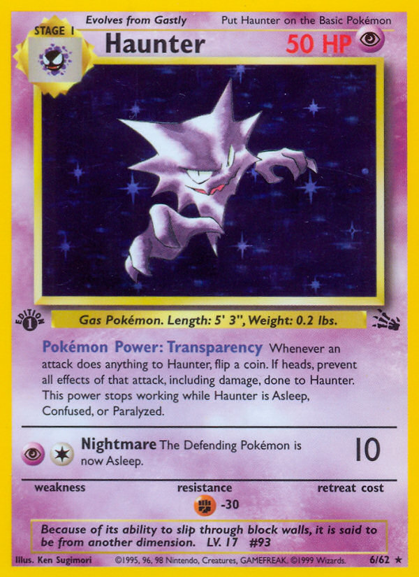 Haunter (6/62) [Fossil 1st Edition] 