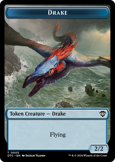 Drake // Soldier (0026) Double-Sided Token [Outlaws of Thunder Junction Commander Tokens] 