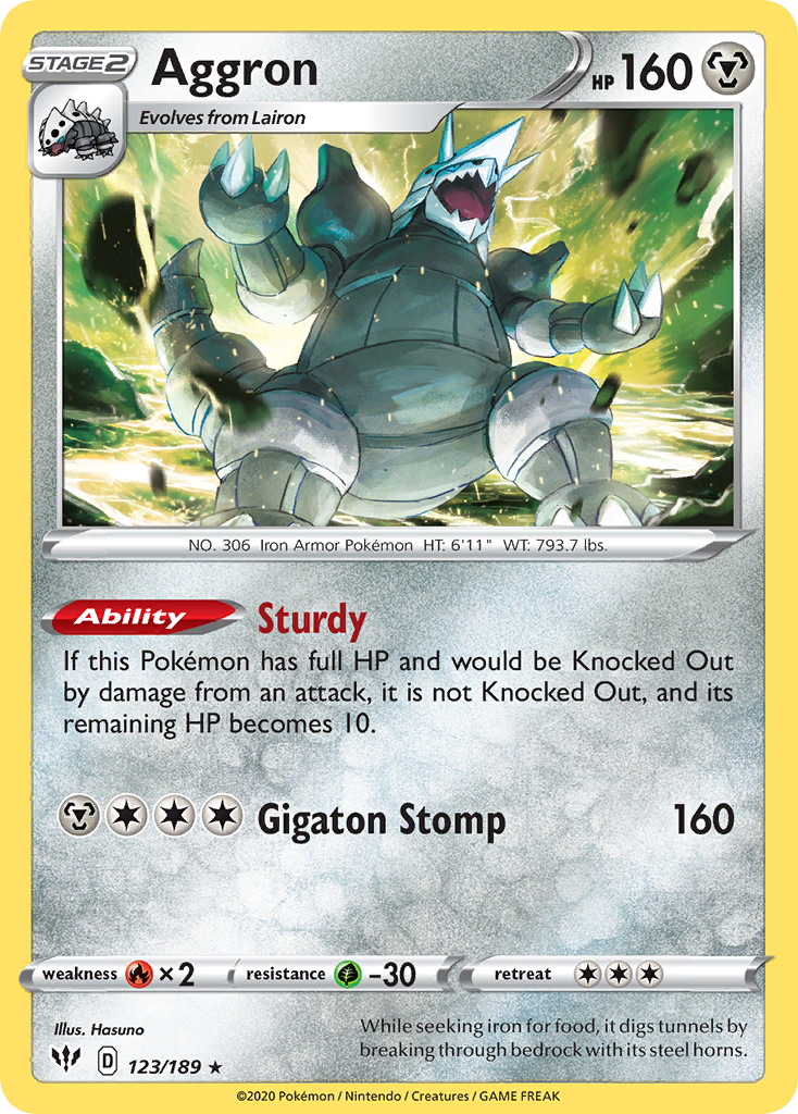 Aggron (123/189) [Sword & Shield: Darkness Ablaze] 