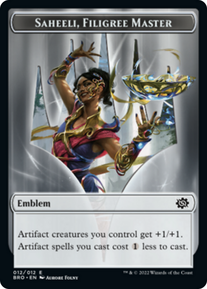 Saheeli, Filigree Master Emblem [The Brothers' War Tokens] 